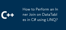 LINQ를 사용하여 C#의 DataTable에 대해 내부 조인을 수행하는 방법은 무엇입니까?