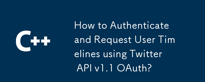 Bagaimana untuk Mengesahkan dan Meminta Garis Masa Pengguna menggunakan Twitter API v1.1 OAuth?