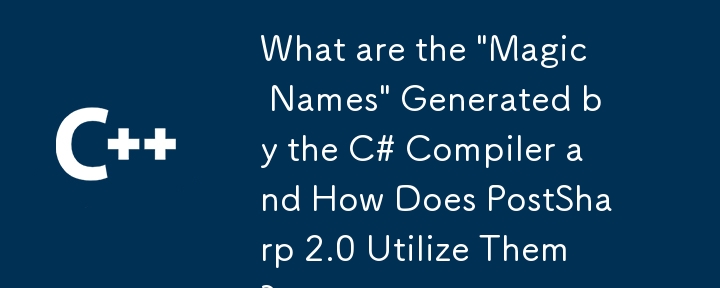 C# コンパイラによって生成される「マジック名」とは何ですか? PostSharp 2.0 はそれらをどのように利用しますか?