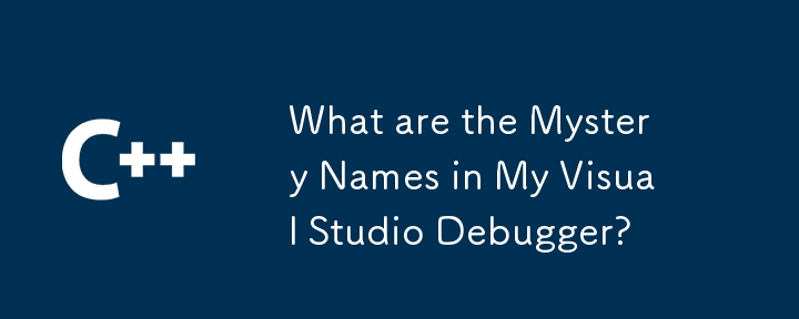 我的 Visual Studio 调试器中的神秘名称是什么？