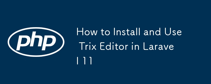 Comment installer et utiliser l'éditeur Trix dans Laravel 11