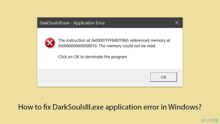 Wie behebe ich den Anwendungsfehler DarkSoulsIII.exe in Windows?