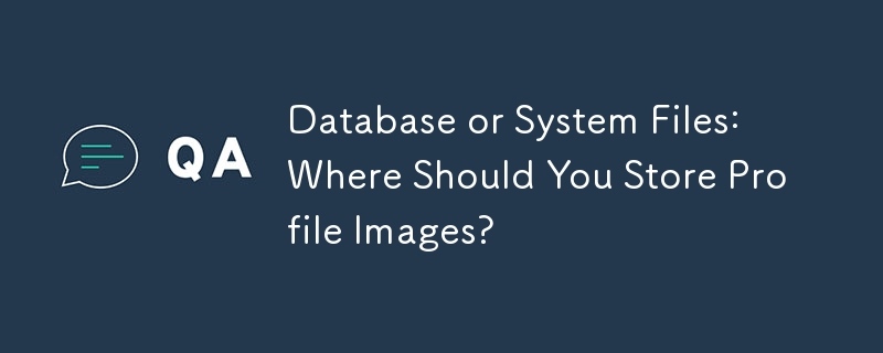資料庫或系統檔案：您應該在哪裡儲存個人資料圖像？