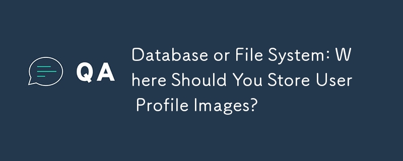 Base de données ou système de fichiers : où devez-vous stocker les images de profil utilisateur ?