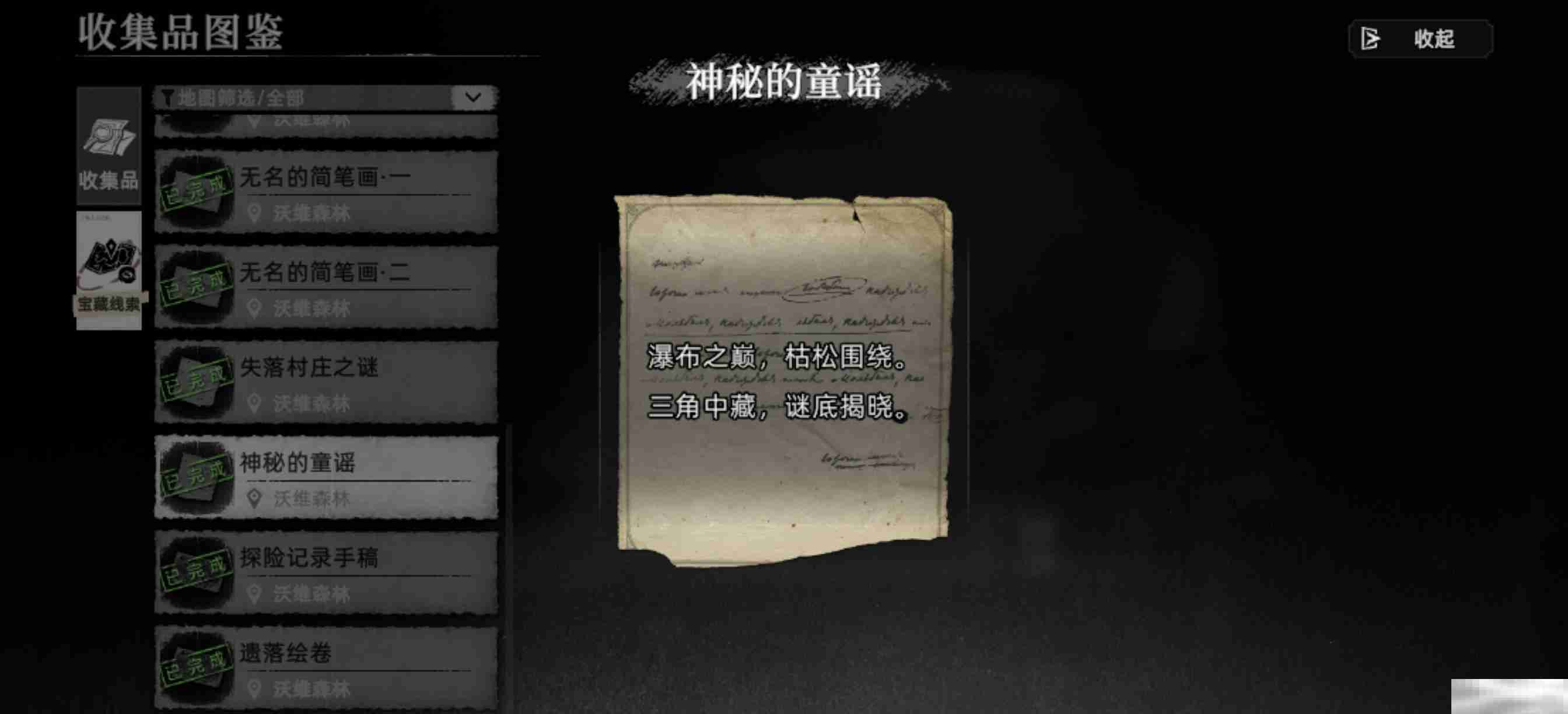 《荒原曙光》沃维森林藏宝图大全