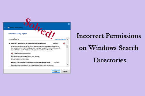 How to Fix Incorrect Permissions on Windows Search Directories