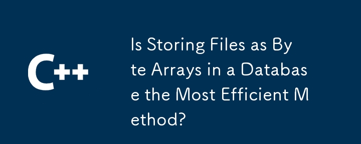 Ist das Speichern von Dateien als Byte-Arrays in einer Datenbank die effizienteste Methode?