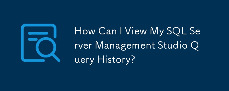 如何查看我的 SQL Server Management Studio 查询历史记录？