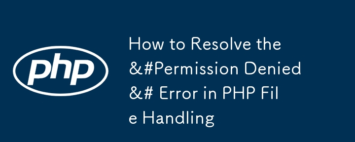 PHP 파일 처리 시 &#Permission Denied&# 오류를 해결하는 방법