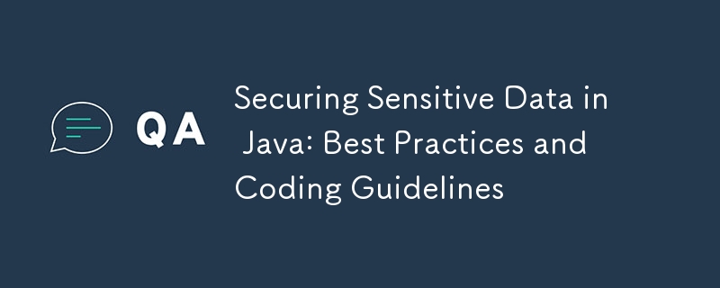 Java での機密データの保護: ベスト プラクティスとコーディング ガイドライン