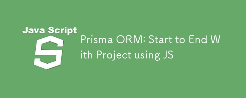 Prisma ORM: Start to End With Project using JS