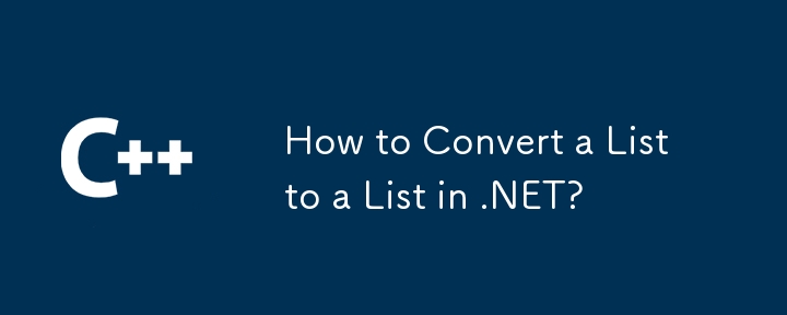 如何將清單轉換為.NET 中的清單？