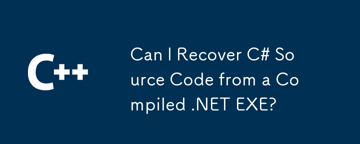 我可以从编译的 .NET EXE 中恢复 C# 源代码吗？