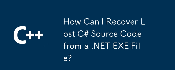如何从 .NET EXE 文件中恢复丢失的 C# 源代码？