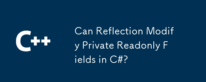 Reflection は C# のプライベート読み取り専用フィールドを変更できますか?