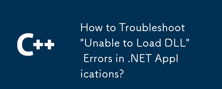 .NET 응용 프로그램에서 'DLL을 로드할 수 없음' 오류를 해결하는 방법은 무엇입니까?
