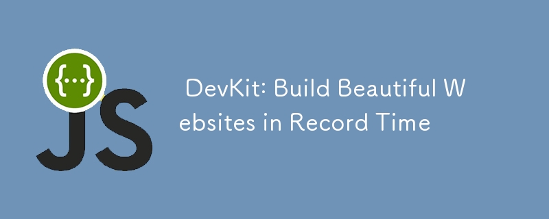 DevKit: Erstellen Sie wunderschöne Websites in Rekordzeit