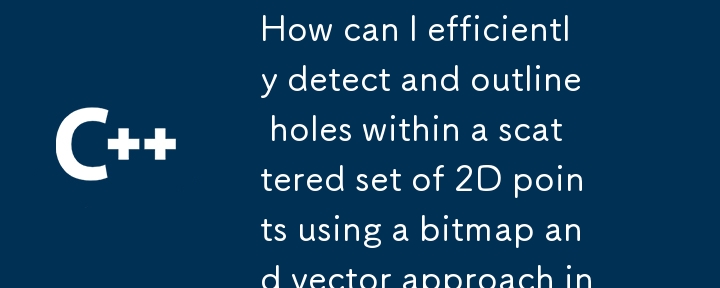 如何使用 Python 中的點陣圖和向量方法有效地檢測和勾畫一組分散的 2D 點中的孔？