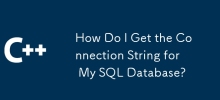 How Do I Get the Connection String for My SQL Database?