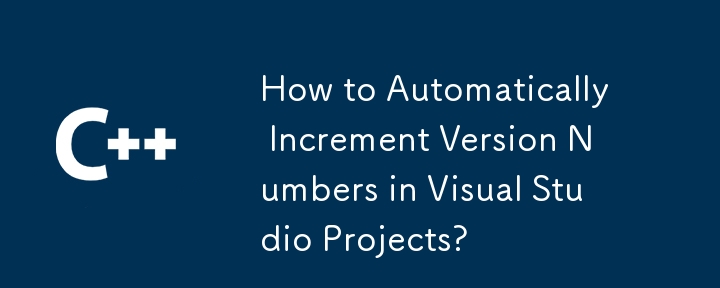 如何在 Visual Studio 项目中自动增加版本号？
