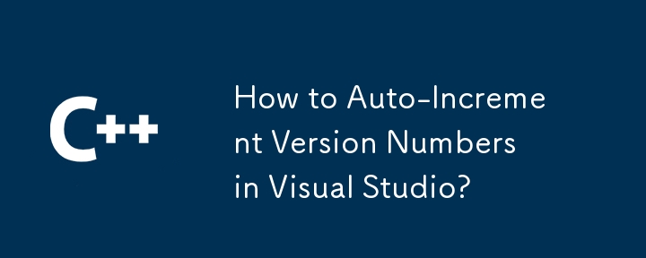 如何在 Visual Studio 中自动增加版本号？