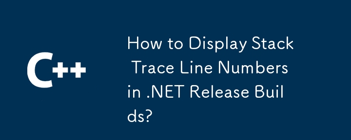 如何在 .NET 發布版本中顯示堆疊追蹤行號？