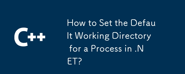 How to Set the Default Working Directory for a Process in .NET?