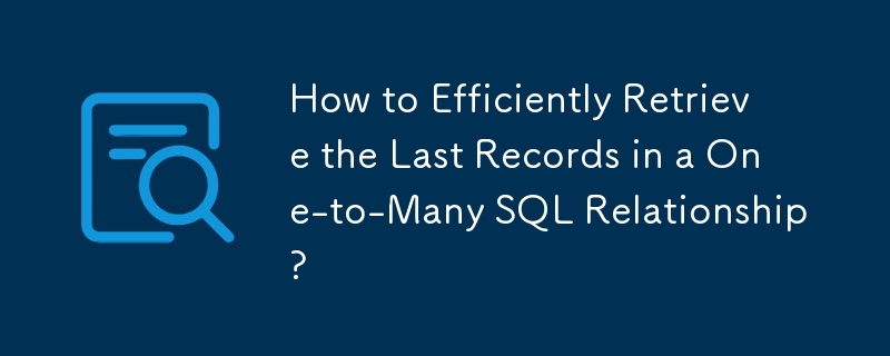 Comment récupérer efficacement les derniers enregistrements dans une relation SQL un-à-plusieurs ?