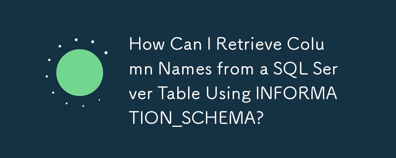 如何使用 INFORMATION_SCHEMA 从 SQL Server 表中检索列名？