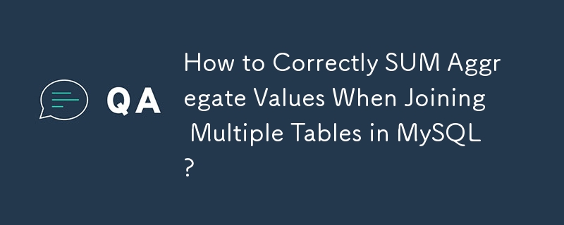 MySQL で複数のテーブルを結合するときに集計値を正しく SUM する方法は?