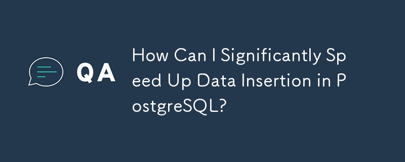 Bagaimanakah saya boleh mempercepatkan pemasukan data dengan ketara dalam PostgreSQL?