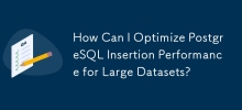 如何優化大型資料集的 PostgreSQL 插入效能？