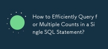 Bagaimana untuk Menyoal Secara Cekap untuk Berbilang Kiraan dalam Pernyataan SQL Tunggal?