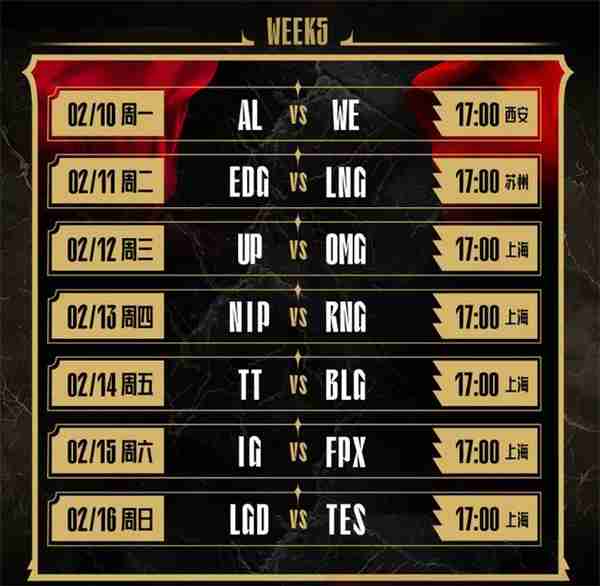 《英雄联盟》LPL2025春季赛赛程一览