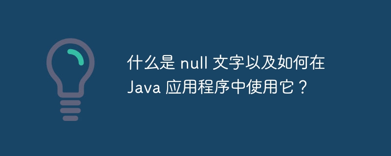 什么是 null 文字以及如何在 java 应用程序中使用它？