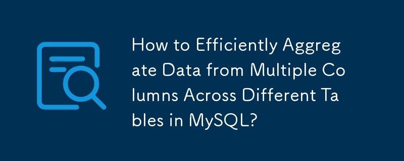 Comment agréger efficacement les données de plusieurs colonnes sur différentes tables dans MySQL ?