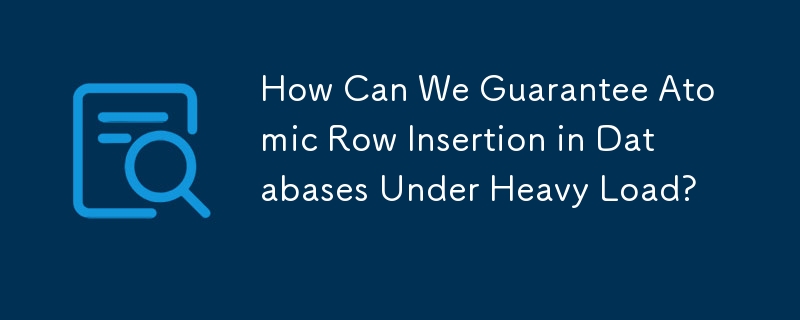 How Can We Guarantee Atomic Row Insertion in Databases Under Heavy Load?