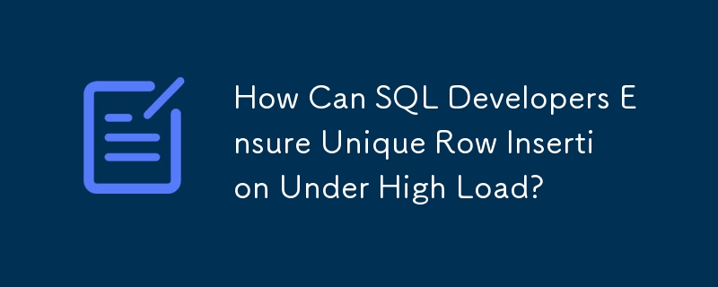 How Can SQL Developers Ensure Unique Row Insertion Under High Load?