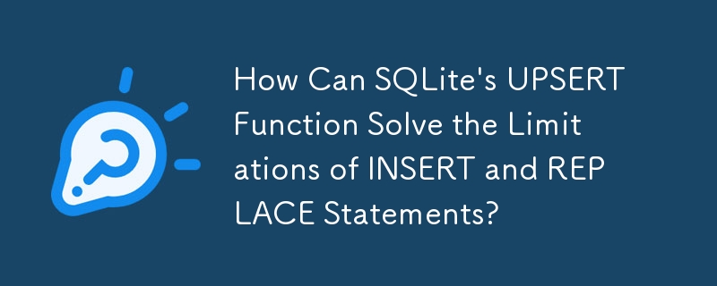 Wie kann die UPSERT-Funktion von SQLite die Einschränkungen von INSERT- und REPLACE-Anweisungen lösen?