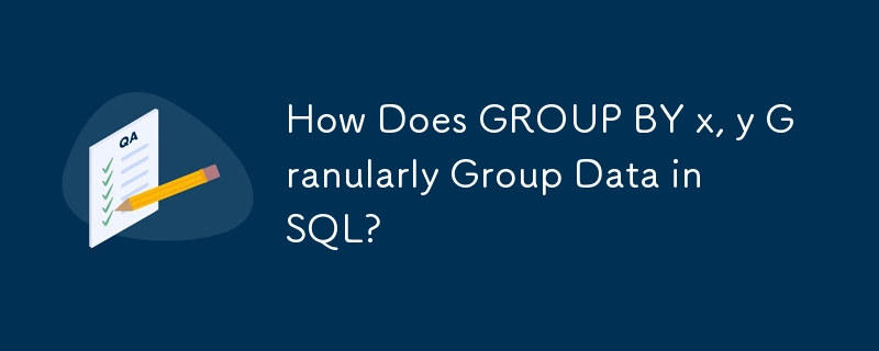 SQL中GROUP BY x, y如何對資料進行粒度分組？