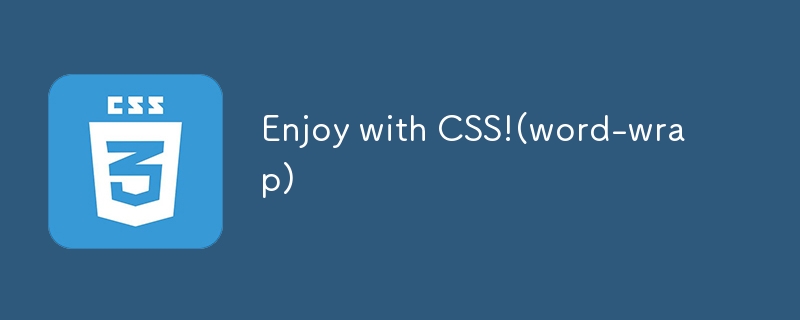 Enjoy with CSS!(word-wrap)