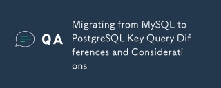MySQL에서 PostgreSQL로 마이그레이션 주요 쿼리 차이점 및 고려 사항