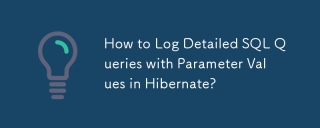 Hibernate에서 매개변수 값을 사용하여 자세한 SQL 쿼리를 기록하는 방법은 무엇입니까?