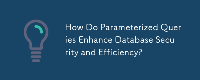 Wie verbessern parametrisierte Abfragen die Datenbanksicherheit und -effizienz?