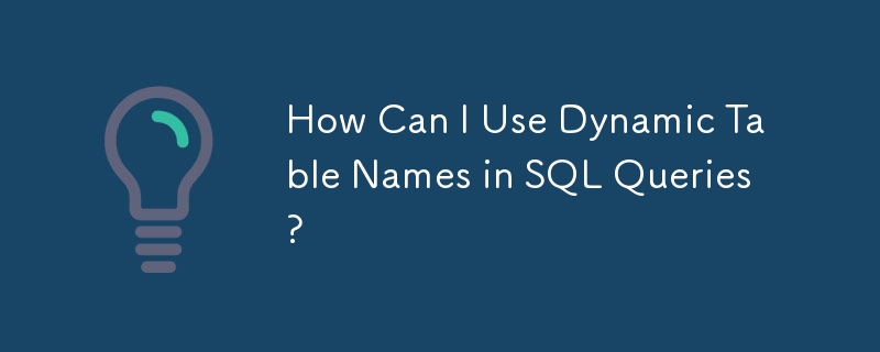 How Can I Use Dynamic Table Names in SQL Queries?