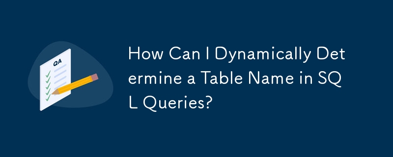 How Can I Dynamically Determine a Table Name in SQL Queries?