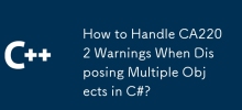 在 C# 中處置多個物件時如何處理 CA2202 警告？