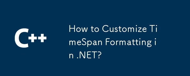 如何在 .NET 中自訂 TimeSpan 格式？