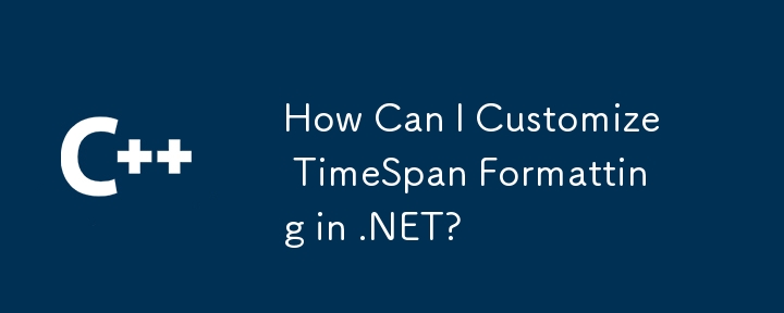 如何在 .NET 中自訂 TimeSpan 格式？