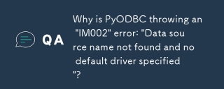 Warum gibt PyODBC den Fehler „IM002' aus: „Datenquellenname nicht gefunden und kein Standardtreiber angegeben'?